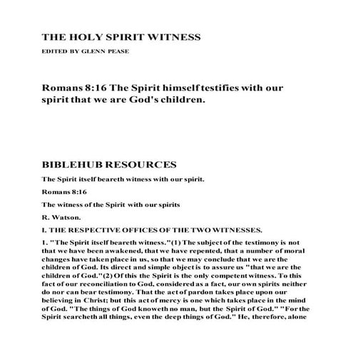 The holy spirit witness