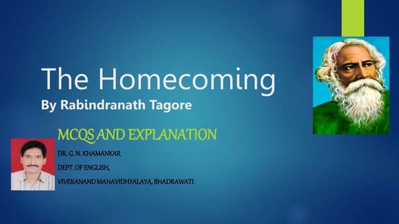 Homecoming By Rabindranath Tagore Question Answers MCQs_PPT_Homecoming By Rabindranath Tagore | PPT