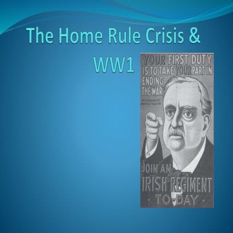 The Home Rule Crisis and World War One in Ireland