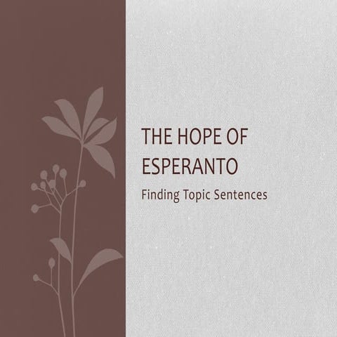 The Hope of Esperanto