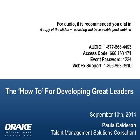 The 'How To' for Developing Great Leaders