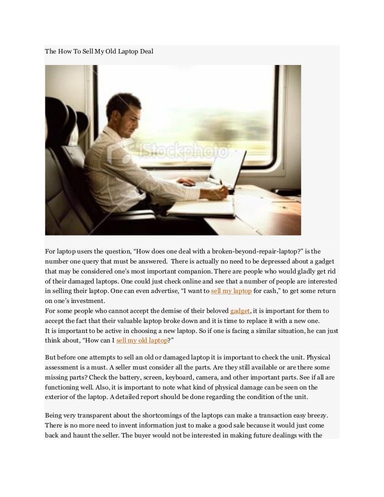 The how to sell my old laptop deal