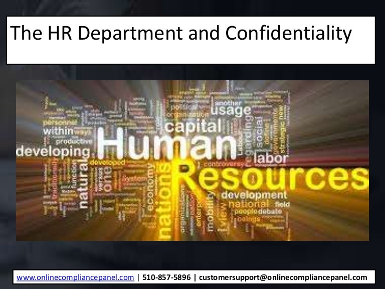 The HR Department and Confidentiality