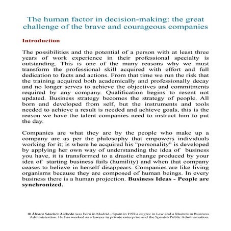 The human factor in decision making | PDF