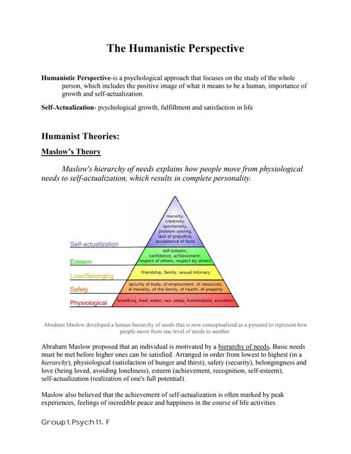 humanistic existential perspective