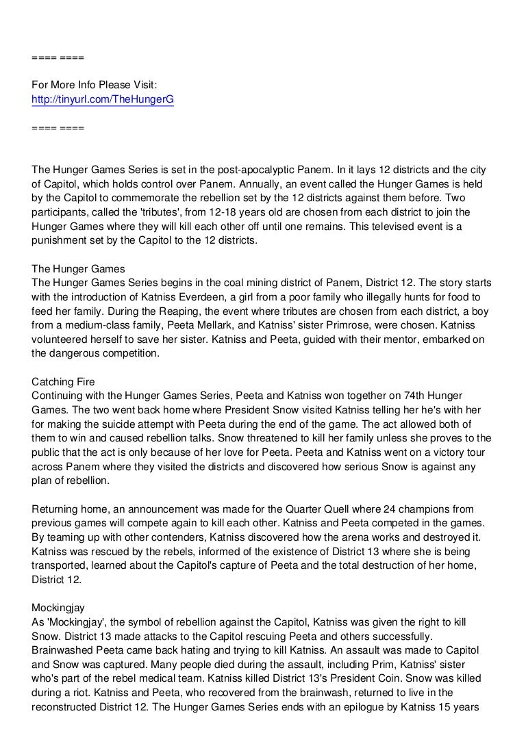 The Hunger Games Series Overview And Review Of The Plot