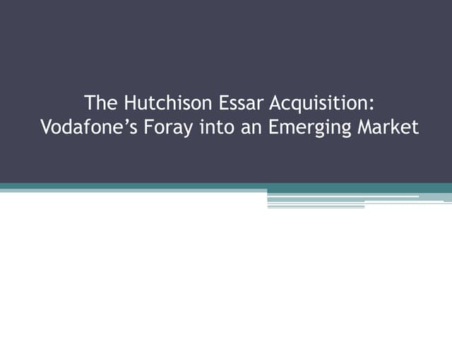 The hutchison essar acquisition