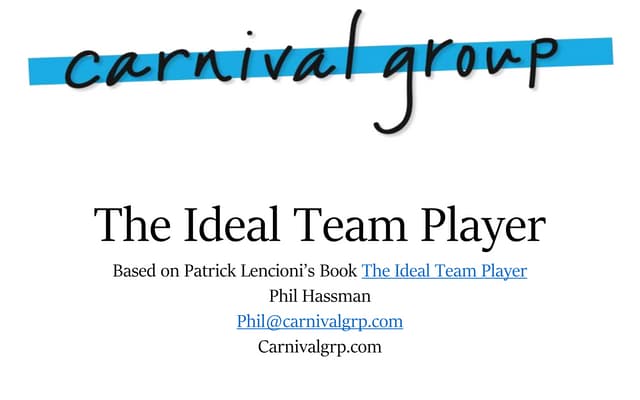 The Ideal Team Player