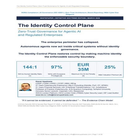 The Identity Control Plane - Zero-Trust Governance for Agentic AI and ...