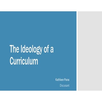 The ideology of a curriculum