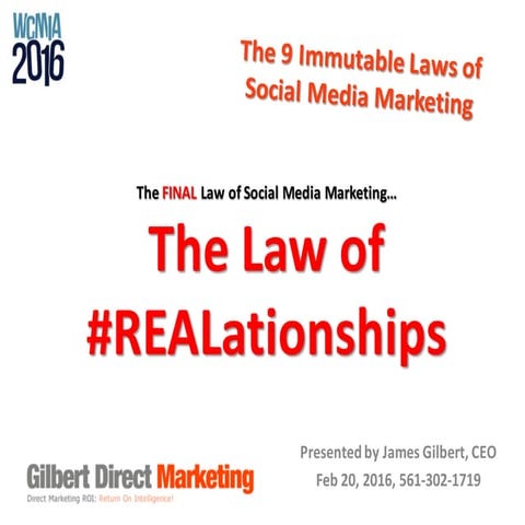 The Immutable Law of Social Media #REALationships WordCamp Miami 2016