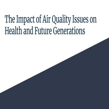 The Impact of Air Quality Issues on Health and Future Generations | PDF