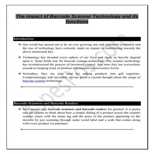 The impact of barcode scanner technology