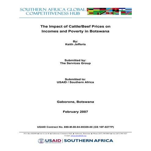 2007:The Impact of Cattle and Beef Prices on Incomes and Poverty in Botswana