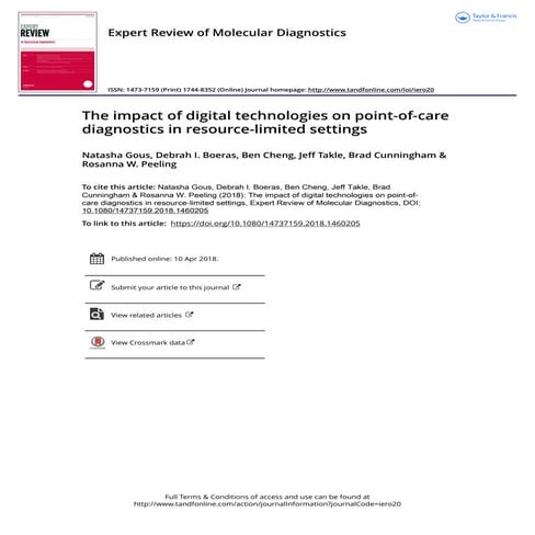 The impact of digital technologies on point of care diagnostics in ...