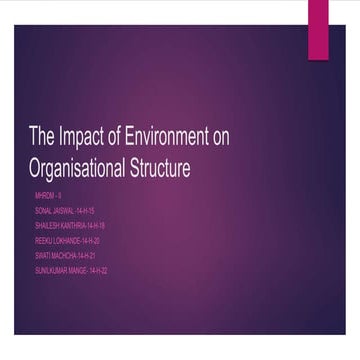 The impact of environment on organisational structure