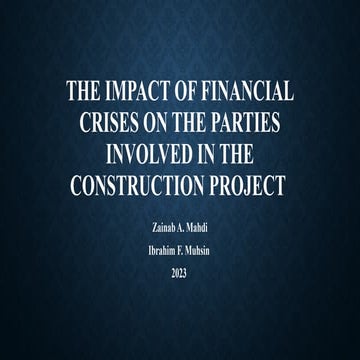 The impact of financial crises on the parties involved in the ...
