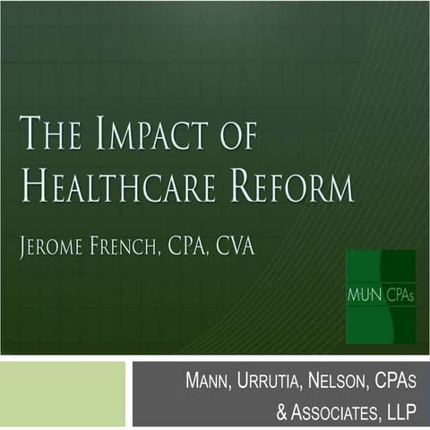 The Impact of Healthcare Reform