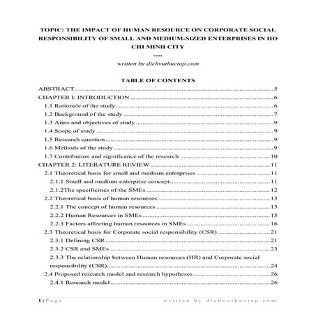 The impact of human resource on corporate social responsibility of small and ...