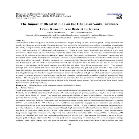 The impact of illegal mining on the ghanaian youth | PDF