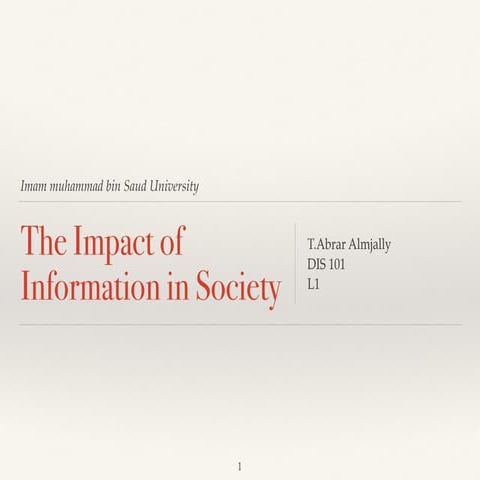The impact of information in society 
