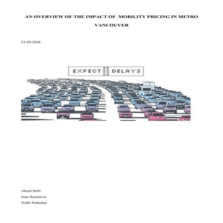 The Impact of Mobility Pricing in Metro Vancouver 