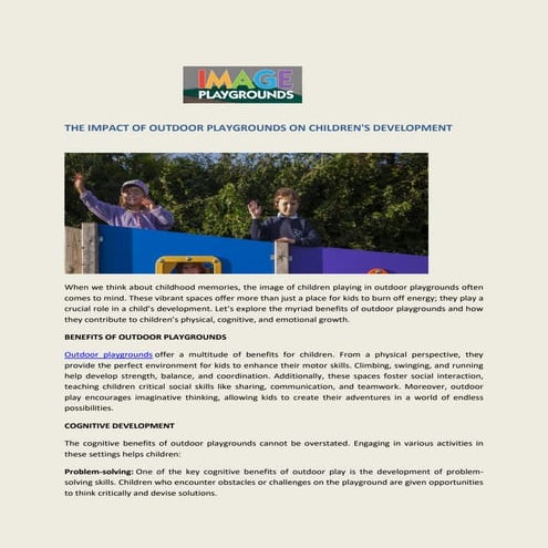 The Benefits of Outdoor Play for Child Development | PDF