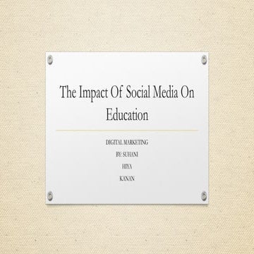 Impact Of Social Media On Youth And Education | PDF