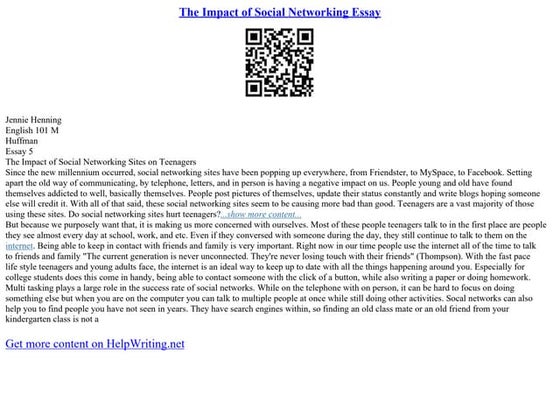 The Impact Of Social Networking Essay
