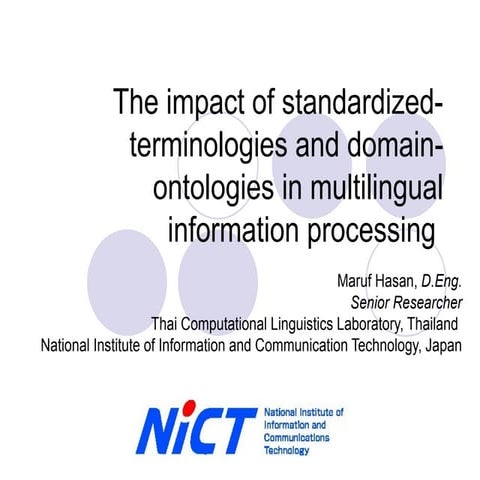 The impact of standardized terminologies and domain-ontologies in multilingua...