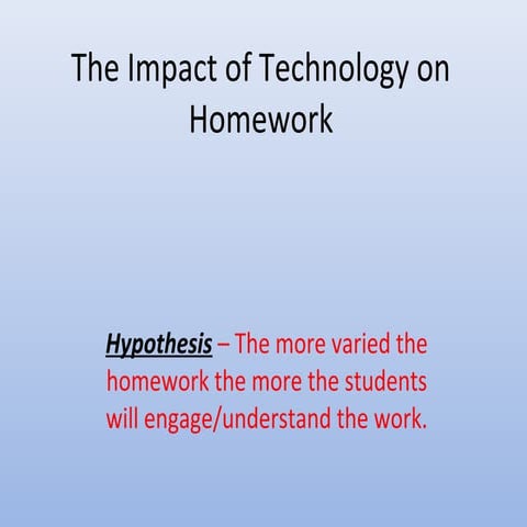 The impact of technology on homework