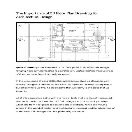 The Importance of 2D Floor Plan Drawings for Architectural Design