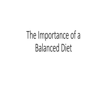 The Importance of a Balanced Diet In Life | PPTX