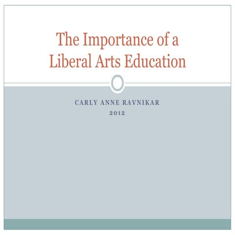 The Value of a Liberal Arts Education | PDF