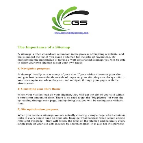 The importance of a sitemap