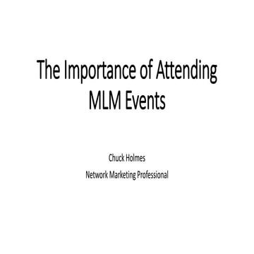 The Importance of Attending MLM Events