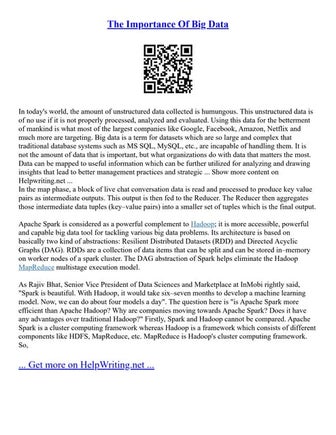 The Importance Of Big Data