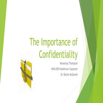 The importance of confidentiality