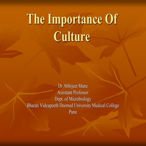 The importance of culture modified for slideshare upload