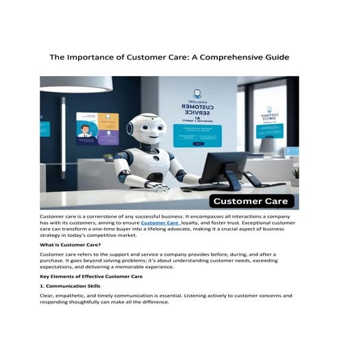 The Importance of Customer Care: A Comprehensive Guide