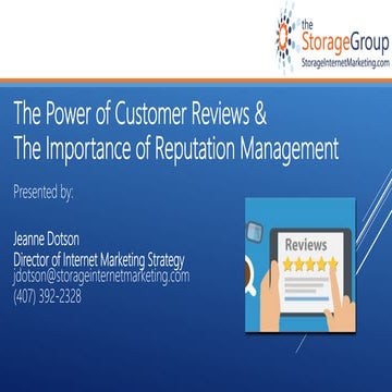 The Power of Customer Reviews and The Importance of Reputation Management Web...