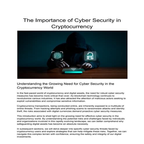 The Importance of Cyber Security in Cryptocurrency