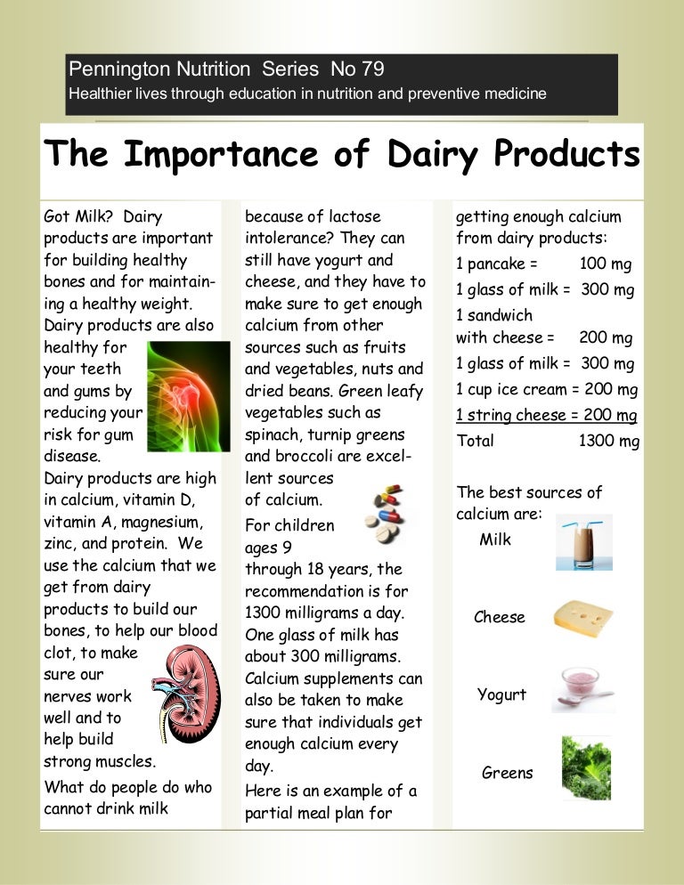 What kids need to know about dairy products.