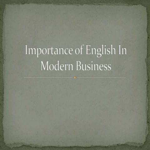 The importance of english in modern business