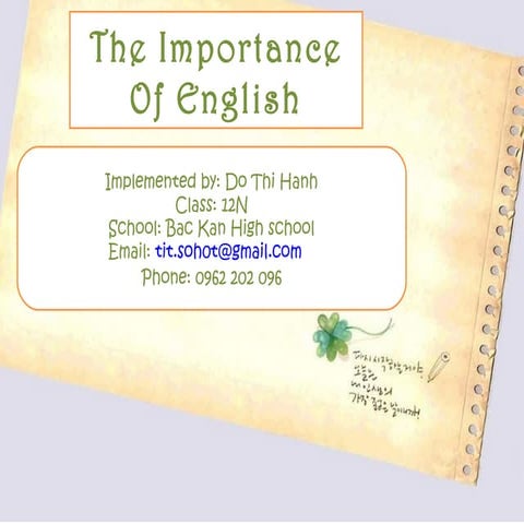 The importance of english   by dothihanh