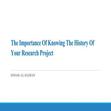 The importance of knowing the history of your m