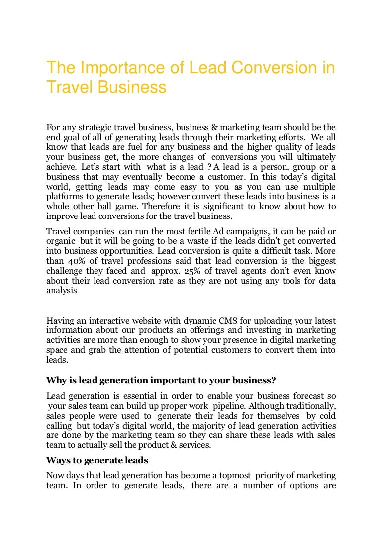 The importance of lead conversion in travel busines 3 theimportanceofleadconversionintravelbusines1 converted 211115060430 thumbnail 4