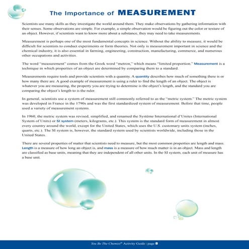 The importance of measurement