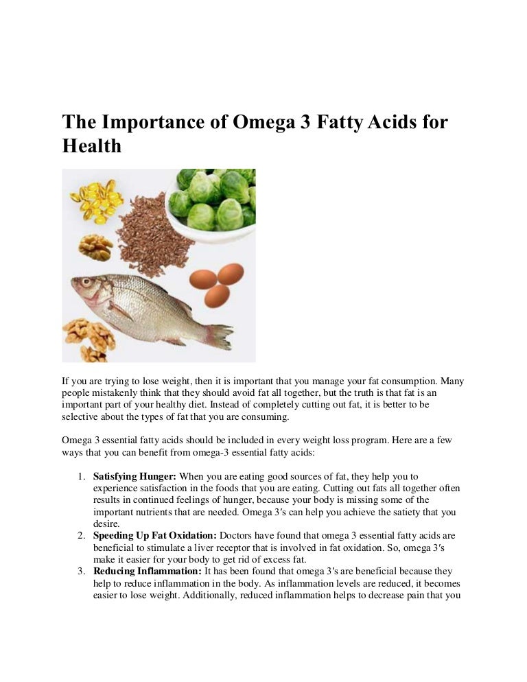 The importance of omega 3 fatty acids for health