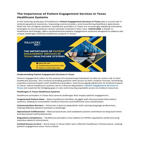 The Importance of Patient Engagement Services in Texas Healthcare ...